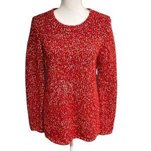 J McLaughlin Womens Red Marled Sweater Size M Grandmacore Cozy Christmas Holiday